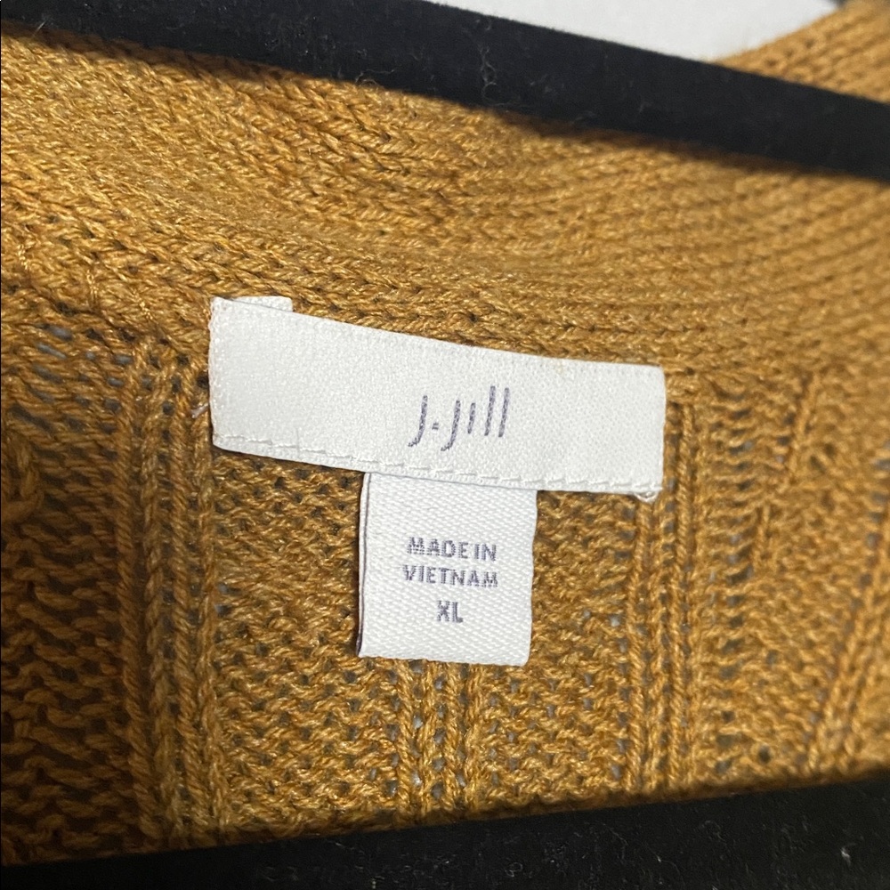 J Jill Perfect Relaxed Fit Open Front Cardigan Women’s XL‎ Camel Tan Sweater - Picture 7 of 14